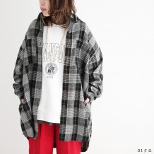 【in the groove,】フェイクウールチェックシャツジャケット